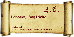 Lehotay Boglárka névjegykártya